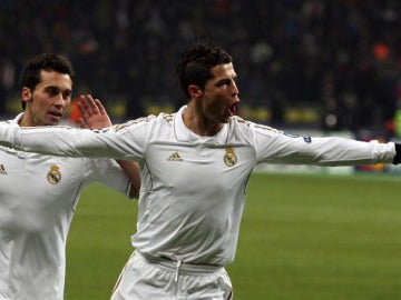 Cristiano celebra el gol marcado ante el CSKA
