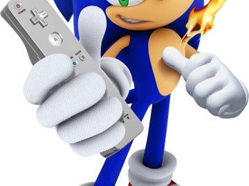 Sonic sujeta un Wiimote