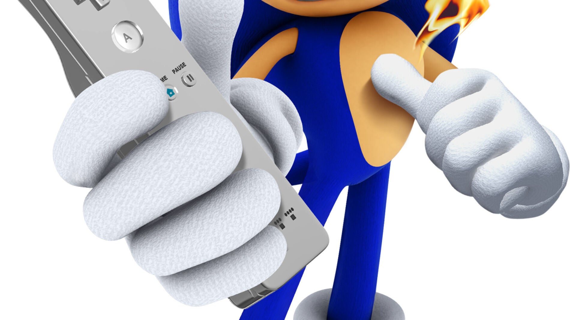 Sonic sujeta un Wiimote