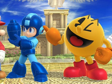 Mario, Mega Man, Pac Man y Sonic, en Smash Bros.