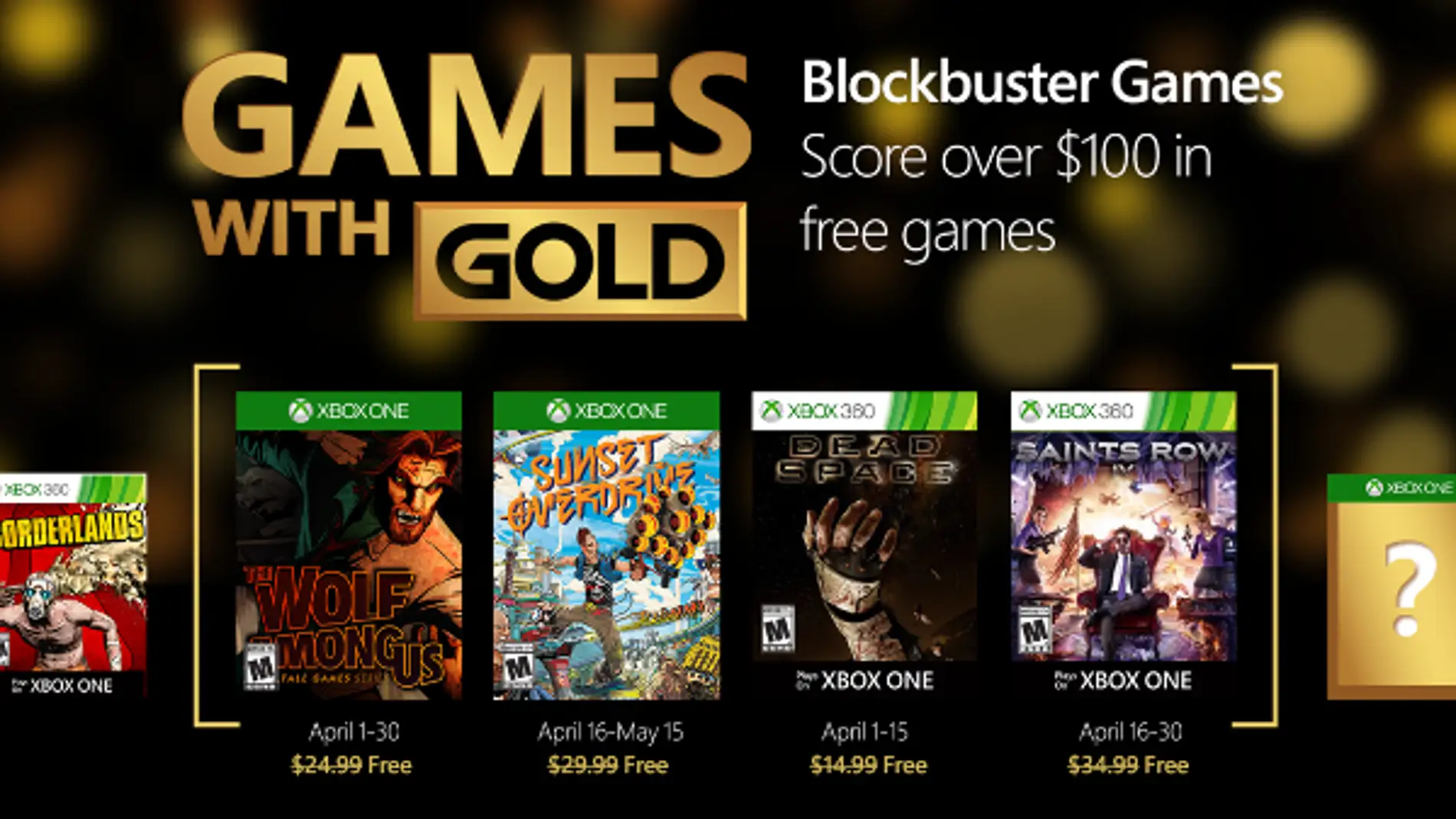Juegos gratis de Xbox Live Gold de abril