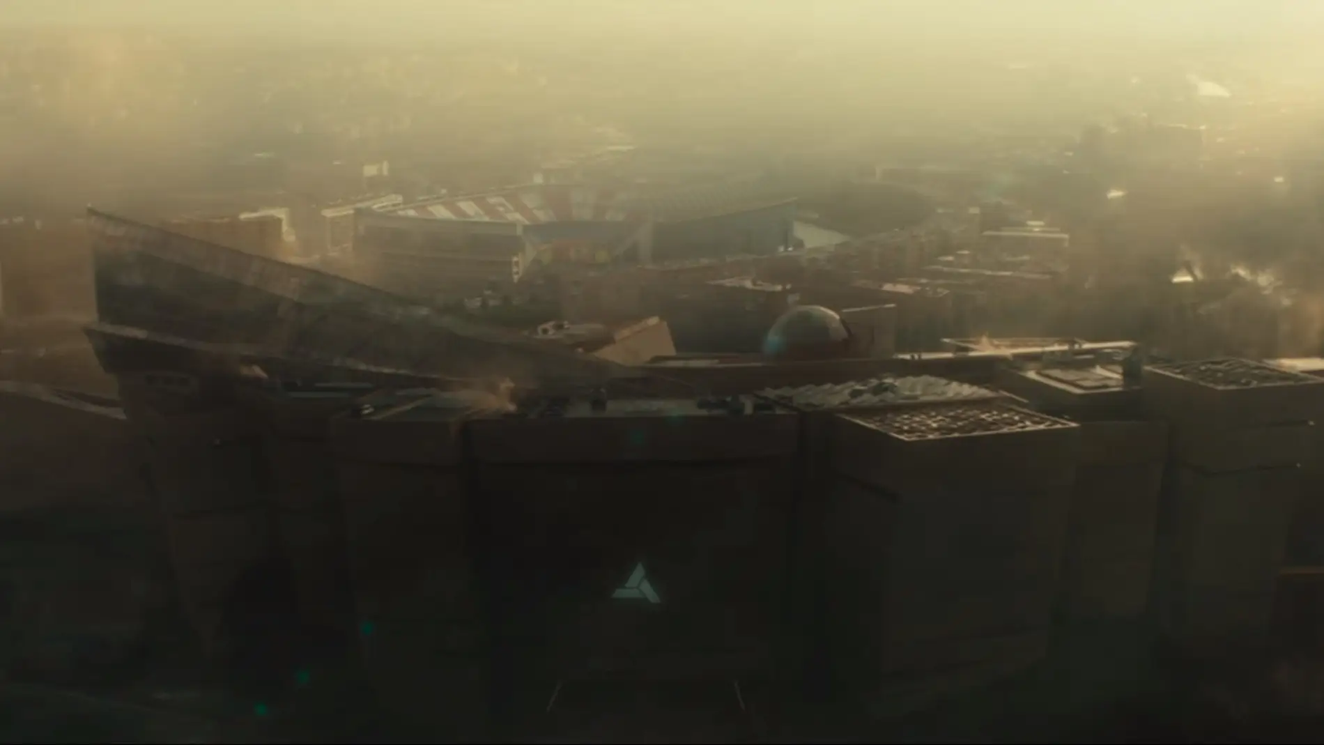 Escena de la película de Assassin's Creed, con el Vicente Calderón al fondo
