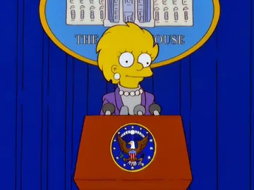 Lisa Simpson sustituye a Donald Trump al frente de Estados Unidos Lisa Simpson sustituye a Donald Trump al frente de Estados Unidos