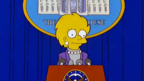 Lisa Simpson sustituye a Donald Trump al frente de Estados Unidos Lisa Simpson sustituye a Donald Trump al frente de Estados Unidos