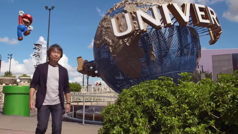 Super Mario y Shigeru Miyamoto en Universal