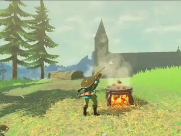 Link cocinando en The Legend of Zelda: Breath of the Wild Link cocinando en The Legend of Zelda: Breath of the Wild