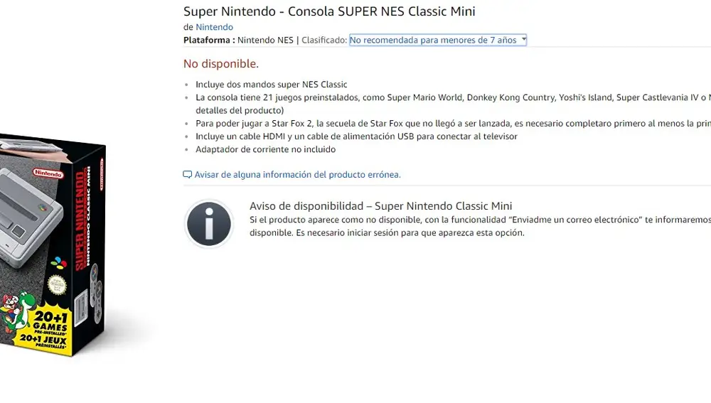 SNES Classic Mini en Amazon