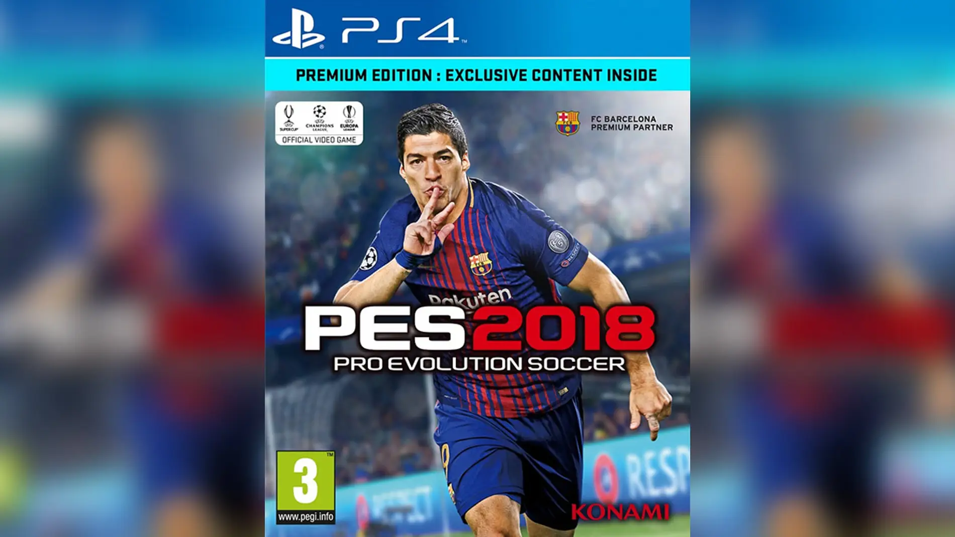 Luis Suarez en portada de PES 2018