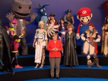 Angela Merkel en la Gamescom 2017