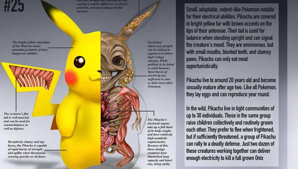 Pikachu en PokéNatomy: An Unofficial Guide to the Science of Pokémon