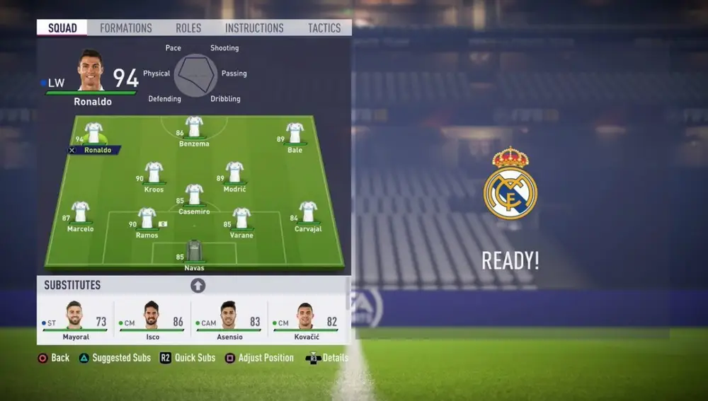 Formación Real Madrid en FIFA 18