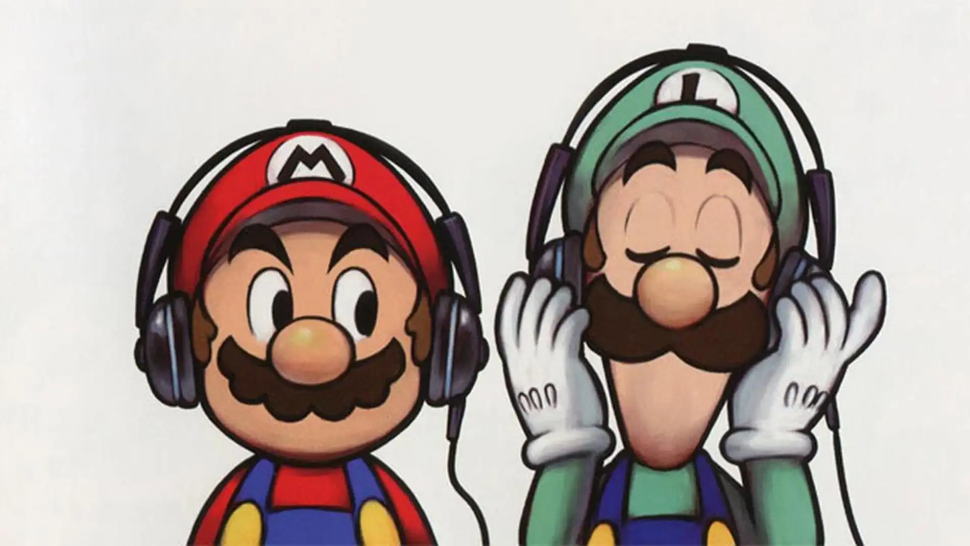 Mario y Luigi con auriculares