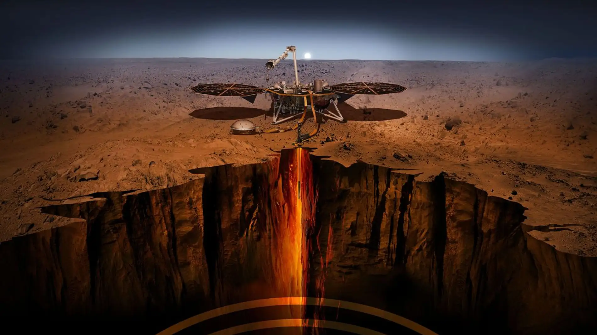 Siete minutos de terror para explorar las profundidades de Marte