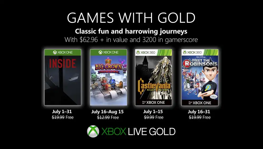 Xbox Gold para julio de 2019