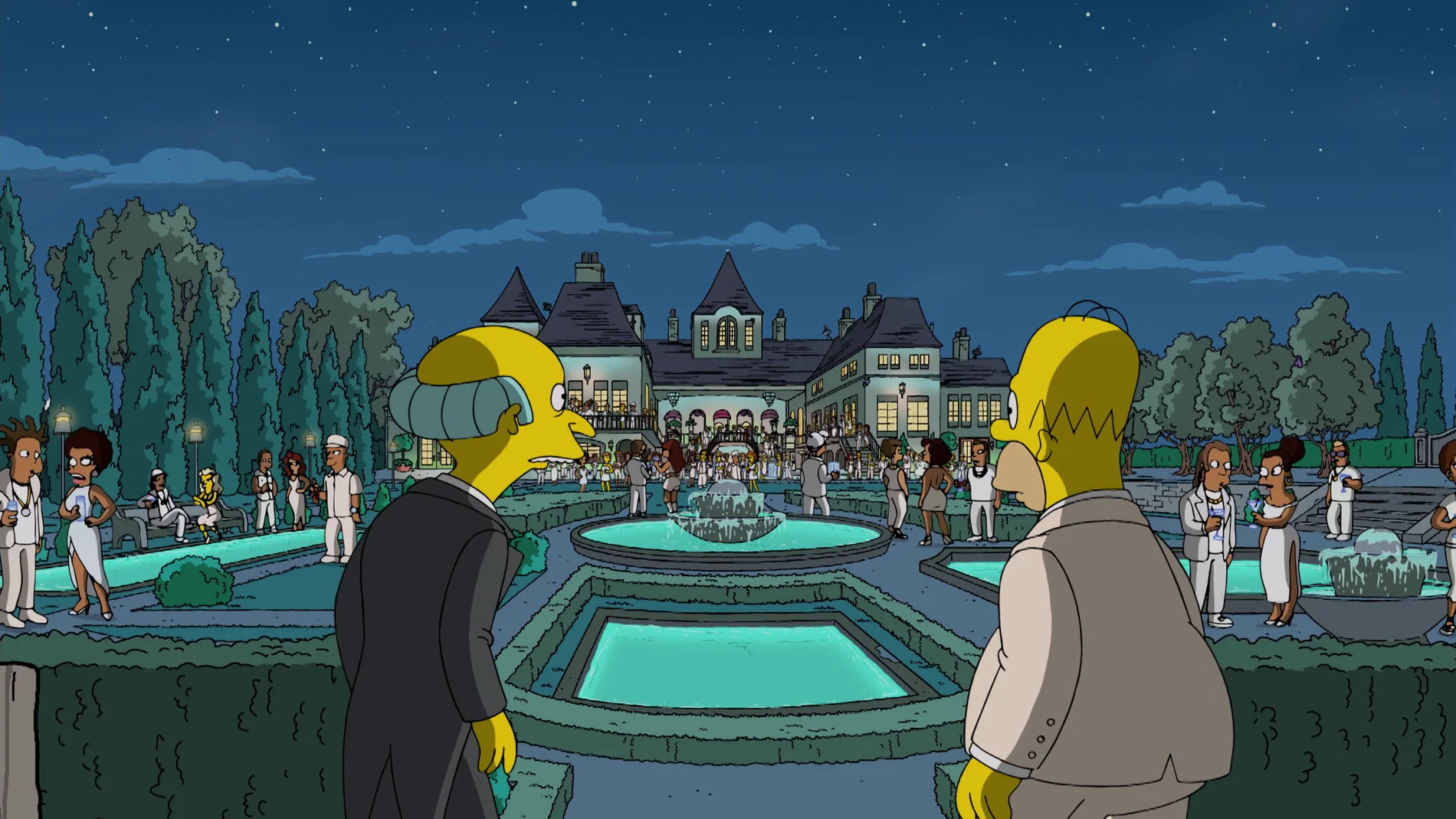 Los Simpson celebran una fiesta como en 'El Gran Gatsby'