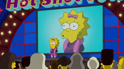 Homer presenta a Maggie a un concurso de talentos Homer presenta a Maggie a un concurso de talentos