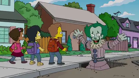 Pennywise, el payaso de la película 'It', se cuela en 'Los Simpson' Pennywise, el payaso de la película 'It', se cuela en 'Los Simpson'