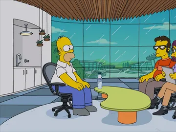 Homer en una entrevista de trabajo Homer en una entrevista de trabajo