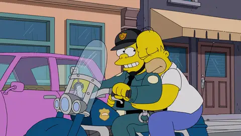 Detienen a Hommer por robar un Cadillac Los Simpson