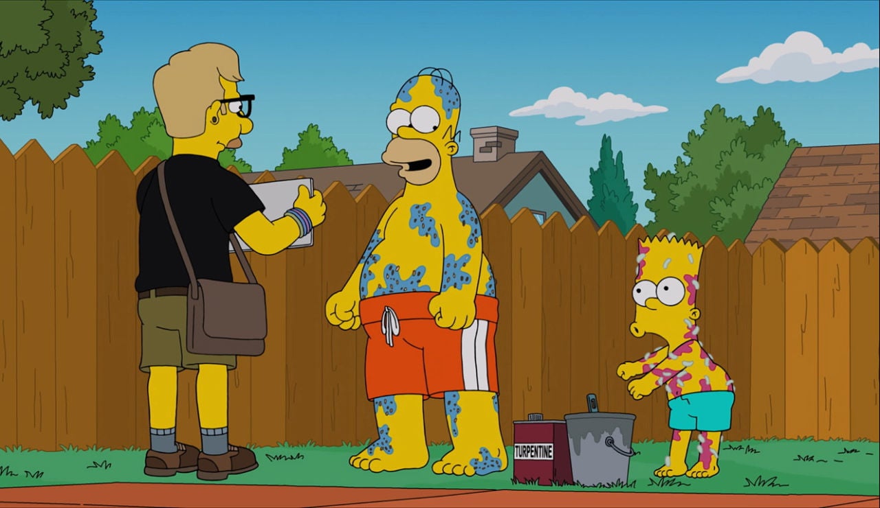 Homer y Bart hacen el baile de Floss