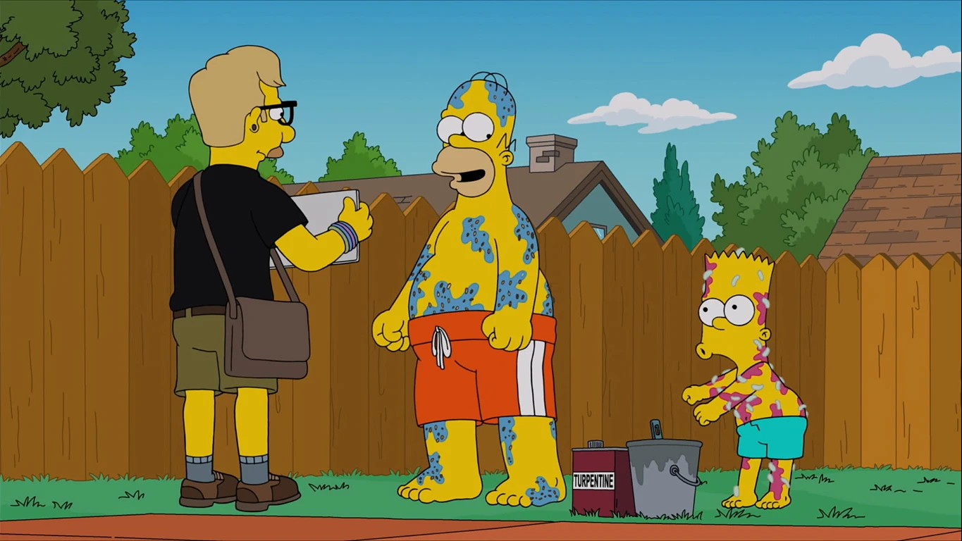 Homer y Bart hacen el baile de Floss Los Simpson