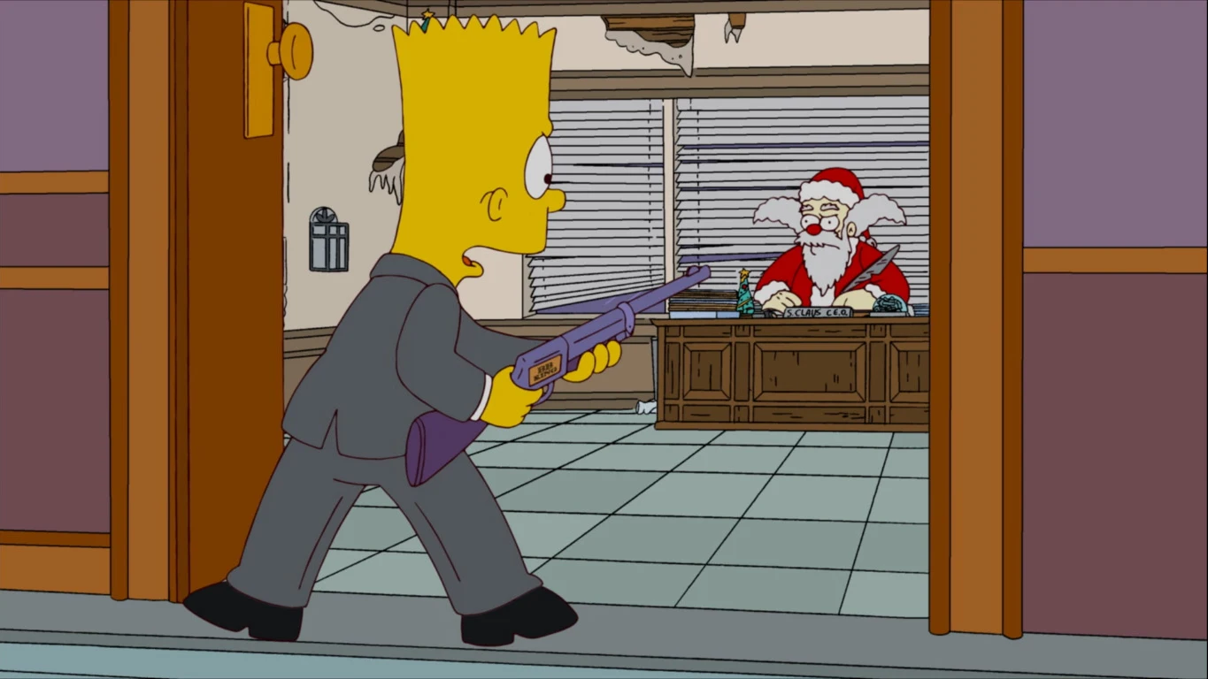 Bart frente a Santa Claus Los Simpson