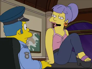 Marge descubre el pasado delictivo de Sarah Wiggum Marge descubre el pasado delictivo de Sarah Wiggum