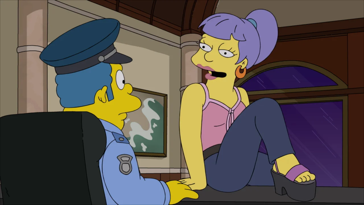 Marge descubre el pasado delictivo de Sarah Wiggum Marge descubre el pasado delictivo de Sarah Wiggum