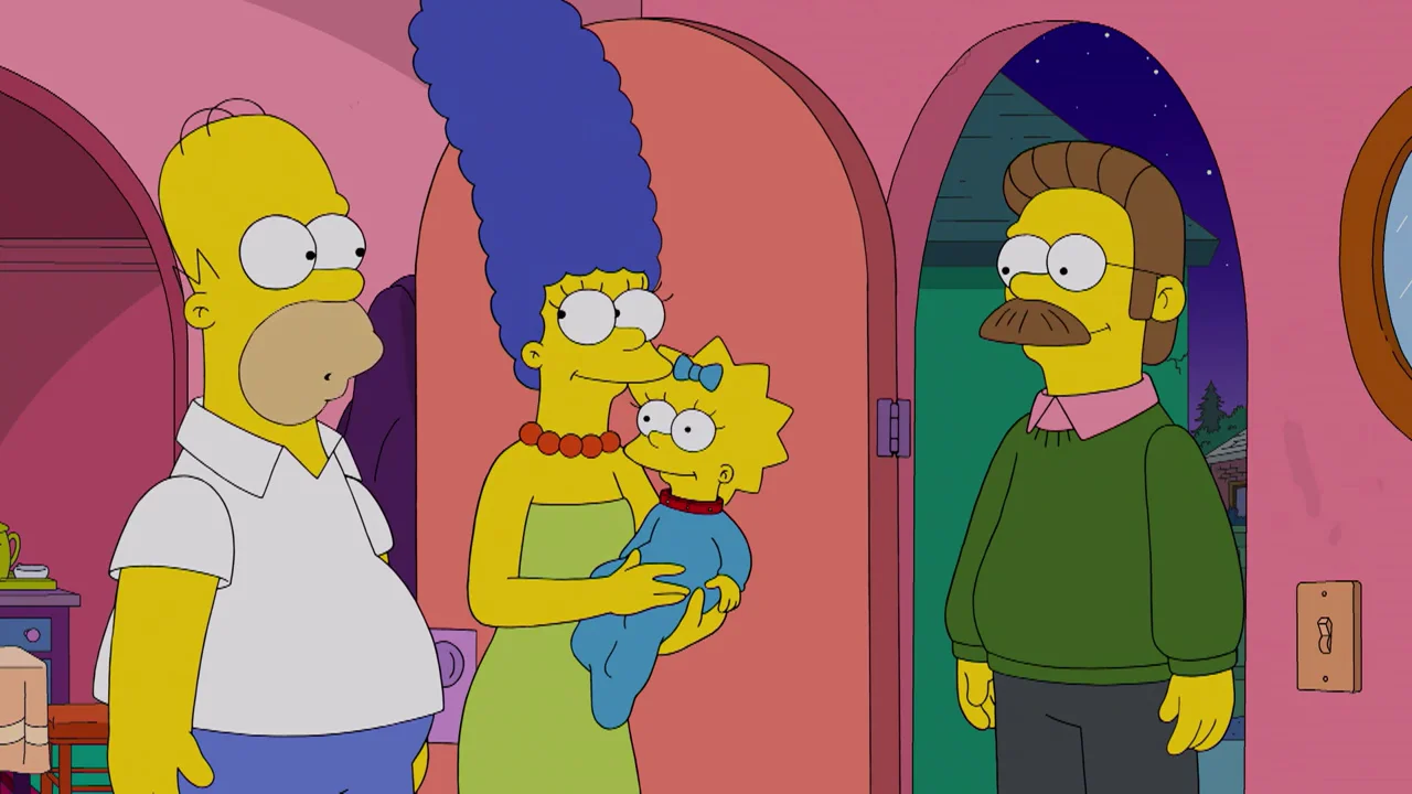 Marge se agobia al descubrir las posibles consecuencias para Maggie al no estar bautizada Marge se agobia al descubrir las posibles consecuencias para Maggie al no estar bautizada