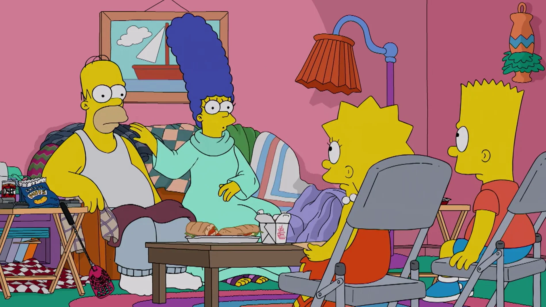 Lisa y Bart intentan sacar a sus padres de la monotonía de su matrimonio