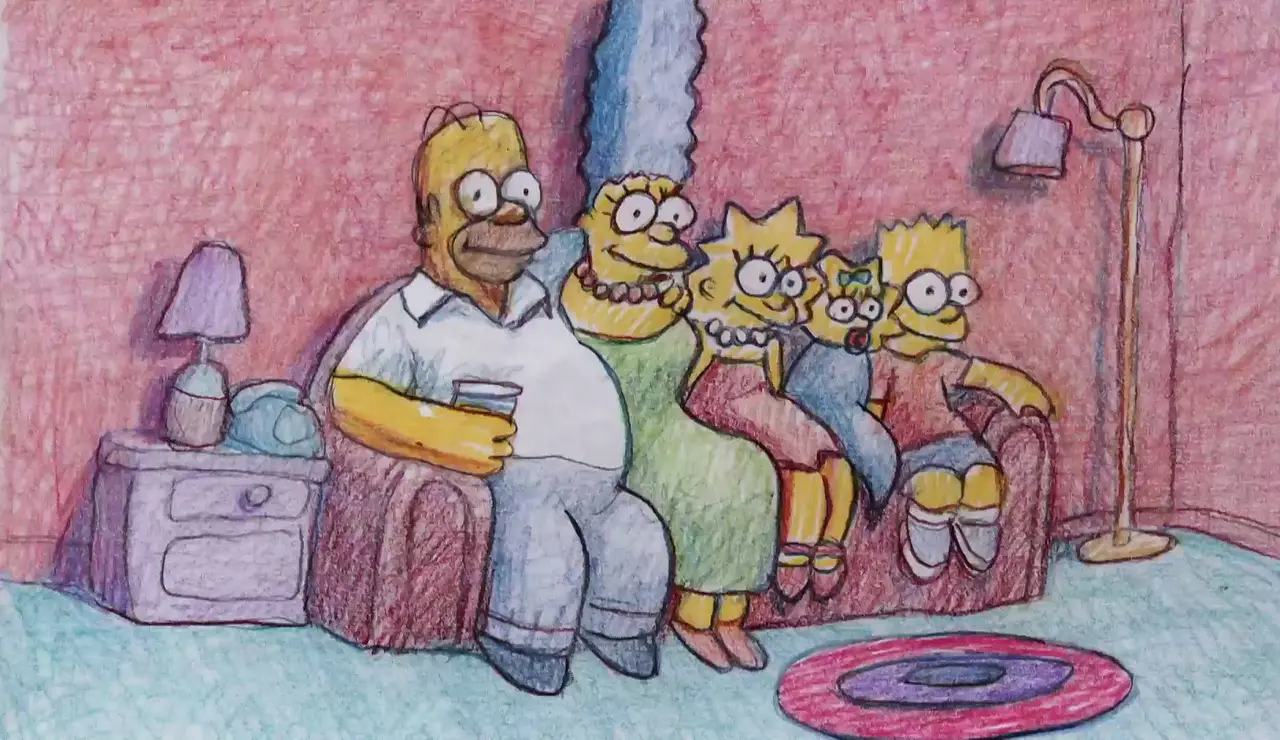 Springfield como nunca antes: Los Simpson cobran vida en un arcoíris de lápices de colores