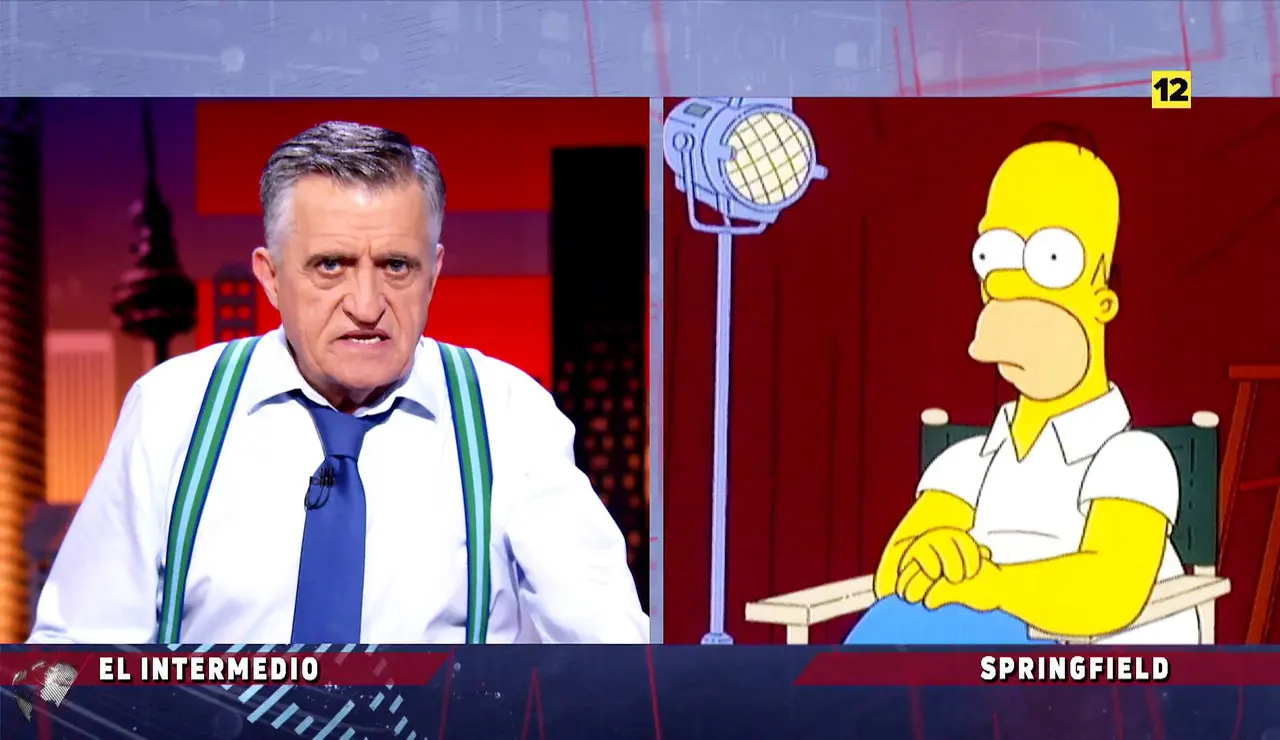 El Gran Wyoming le pregunta a Homer si se acaban Los Simpson y se sale por la tangente: "Voy a quedarme en casa comiendo pezuñas fritas"