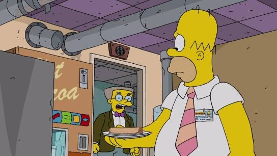 Los Simpson - Homer est&aacute; a punto de perder una oportunidad de trabajo por comerse un taquito
