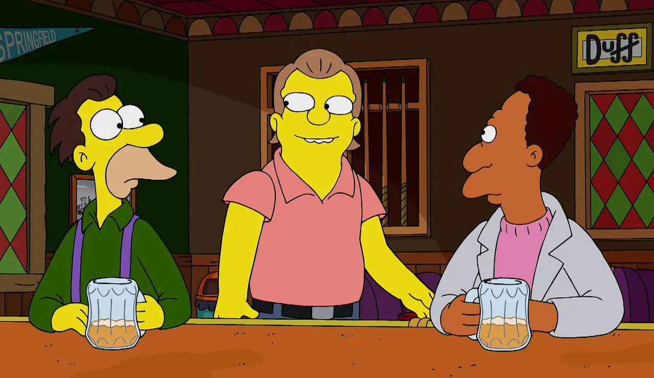 Barney reaparece visiblemente más delgado en el bar de Moe tras más de una semana sin aparecer