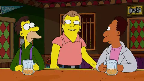 Barney reaparece visiblemente más delgado en el bar de Moe tras más de una semana sin aparecer Barney reaparece visiblemente más delgado en el bar de Moe tras más de una semana sin aparecer