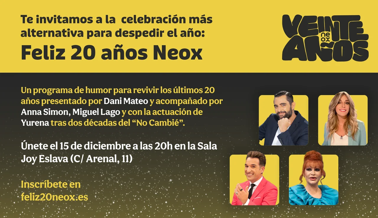 Compra ya tus entradas para despedir el año con Feliz 20 años Neox