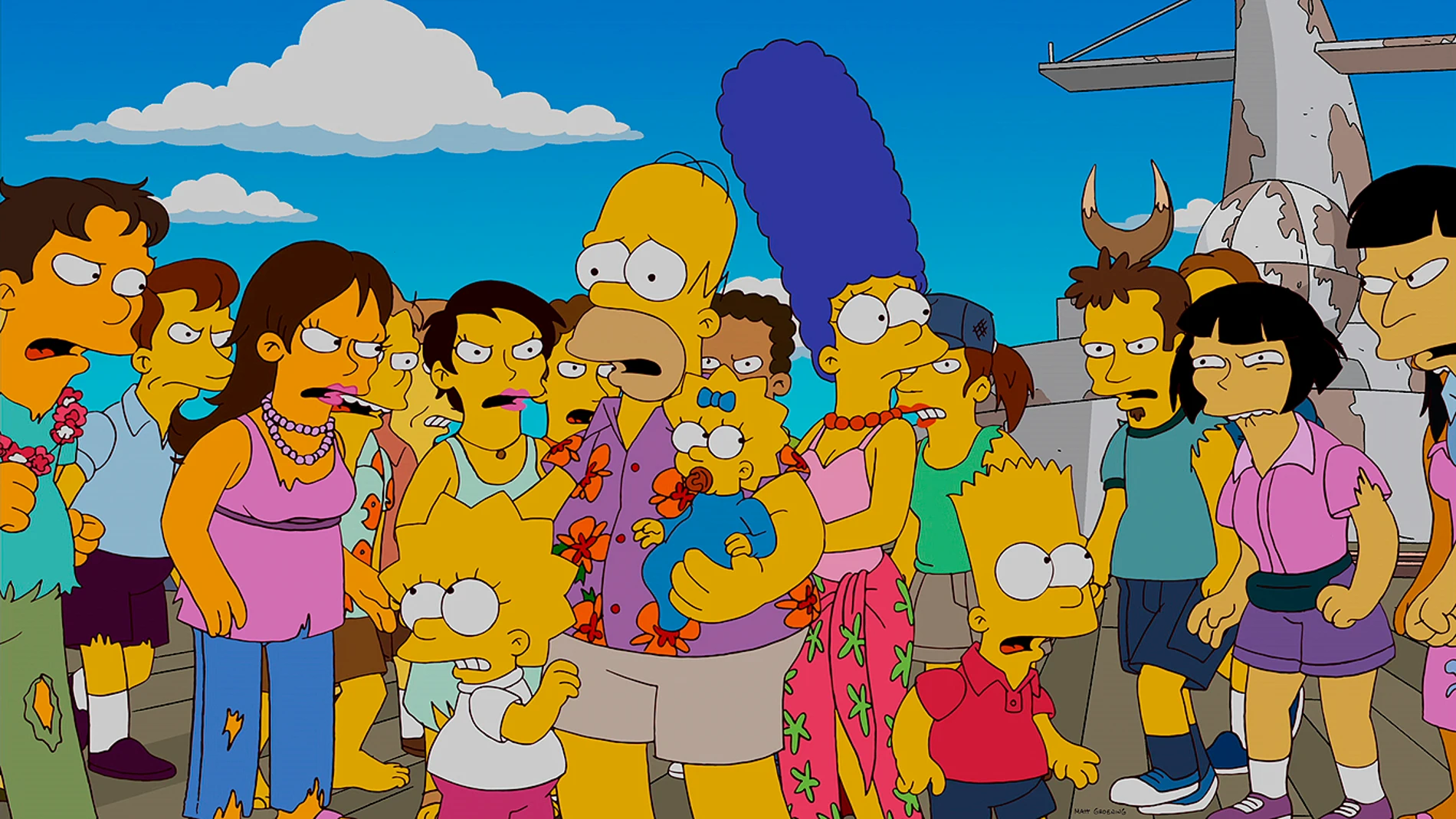 Esta familia recrea la cabecera de 'Los Simpson' durante el confinamiento 