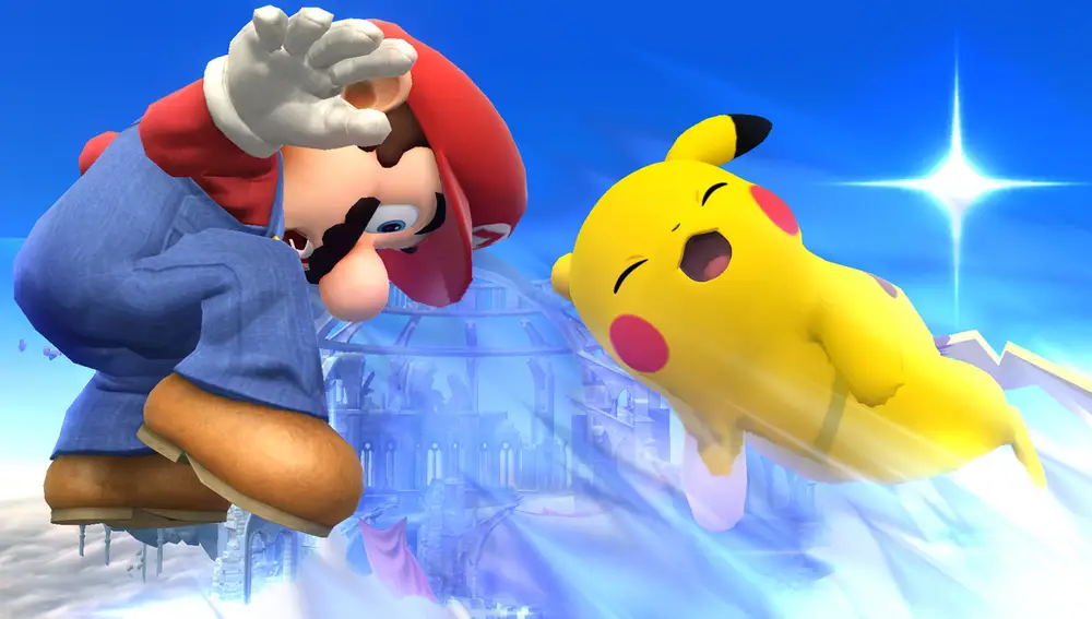Mario vs Pikachu en Super Smash Bros.