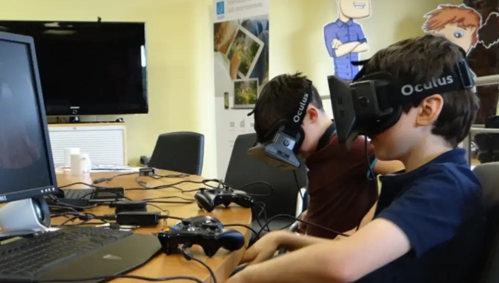 Niños con realidad virtual