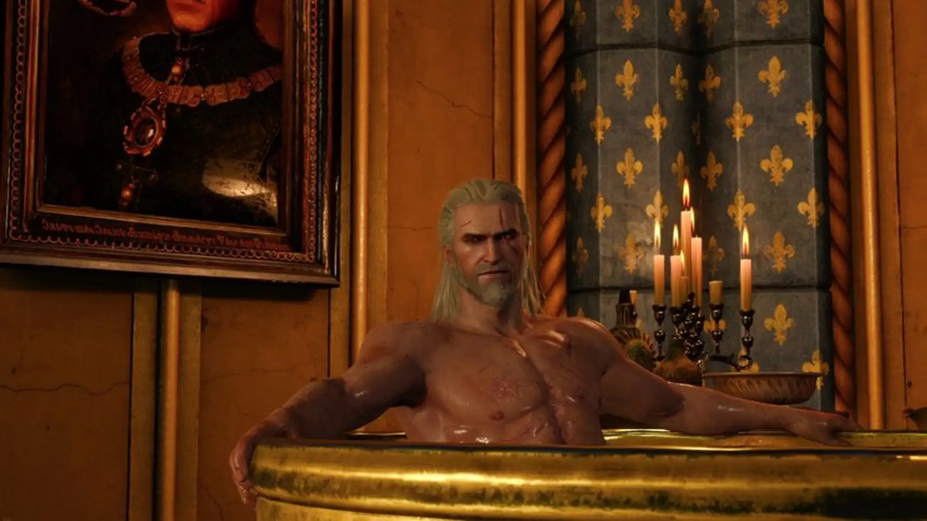 Geralt en el baño