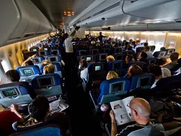 Interior de un avión Interior de un avión