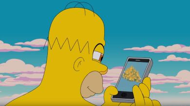 Los Simpsons parodiando Pok&eacute;mon GO