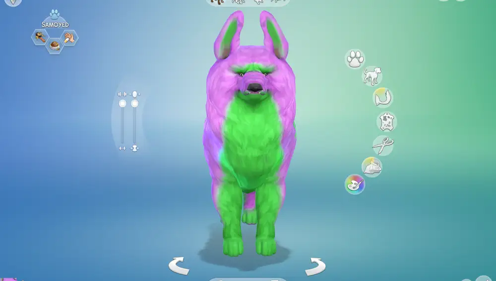 Perro decorado en Los Sims