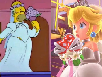 Homer Simpson y Peach Homer Simpson y Peach