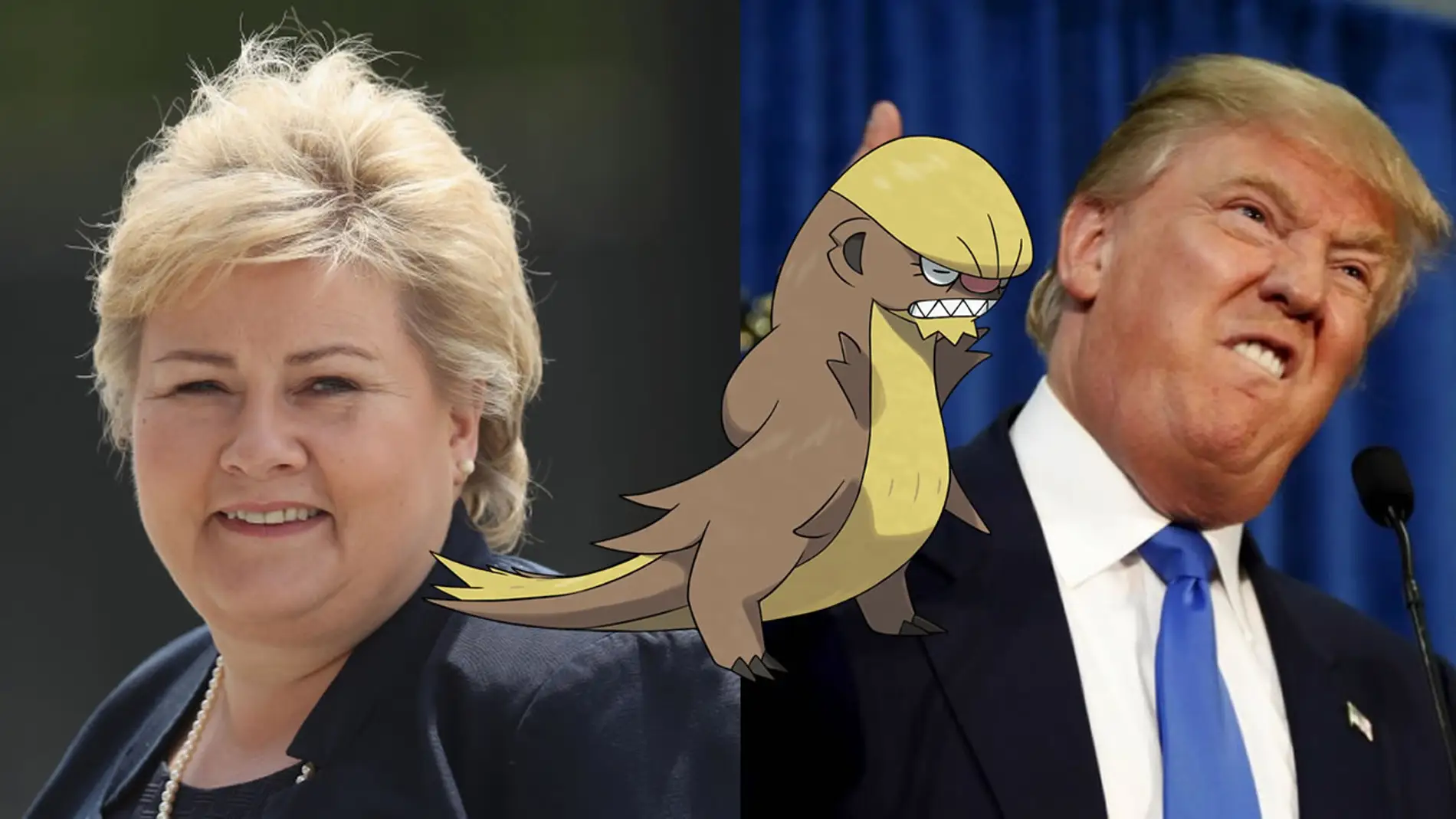 Erna Solberg, Gumshoos (Pokémon) y Donald Trump