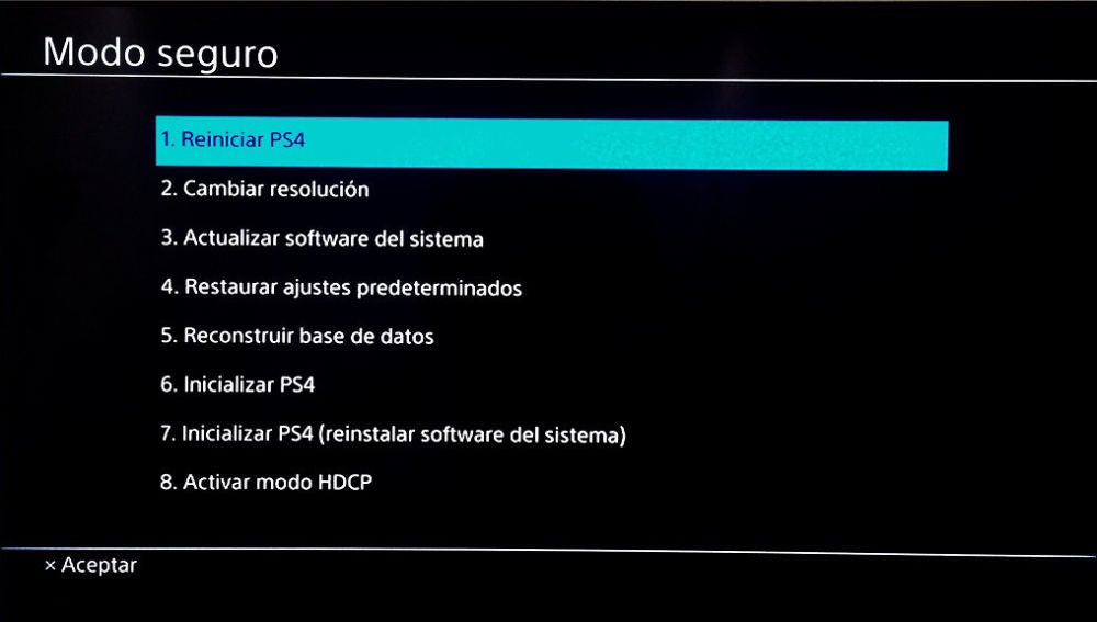 Modo Seguro de PlayStation 4