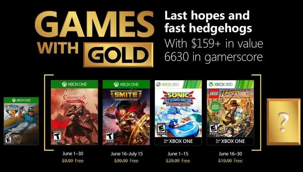 Filtrados los juegos de Games With Gold en junio