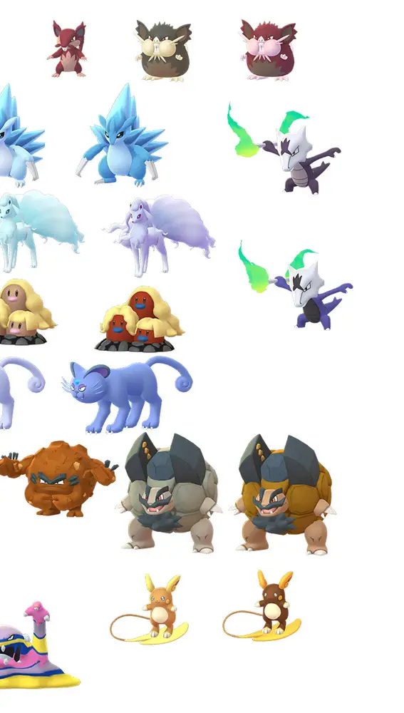 Formas de Alola en Pokémon GO