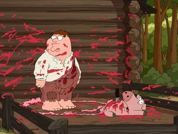 Peter después de matar a un cerdo: "¿Para qué quería yo la sangre?" Peter después de matar a un cerdo: "¿Para qué quería yo la sangre?"