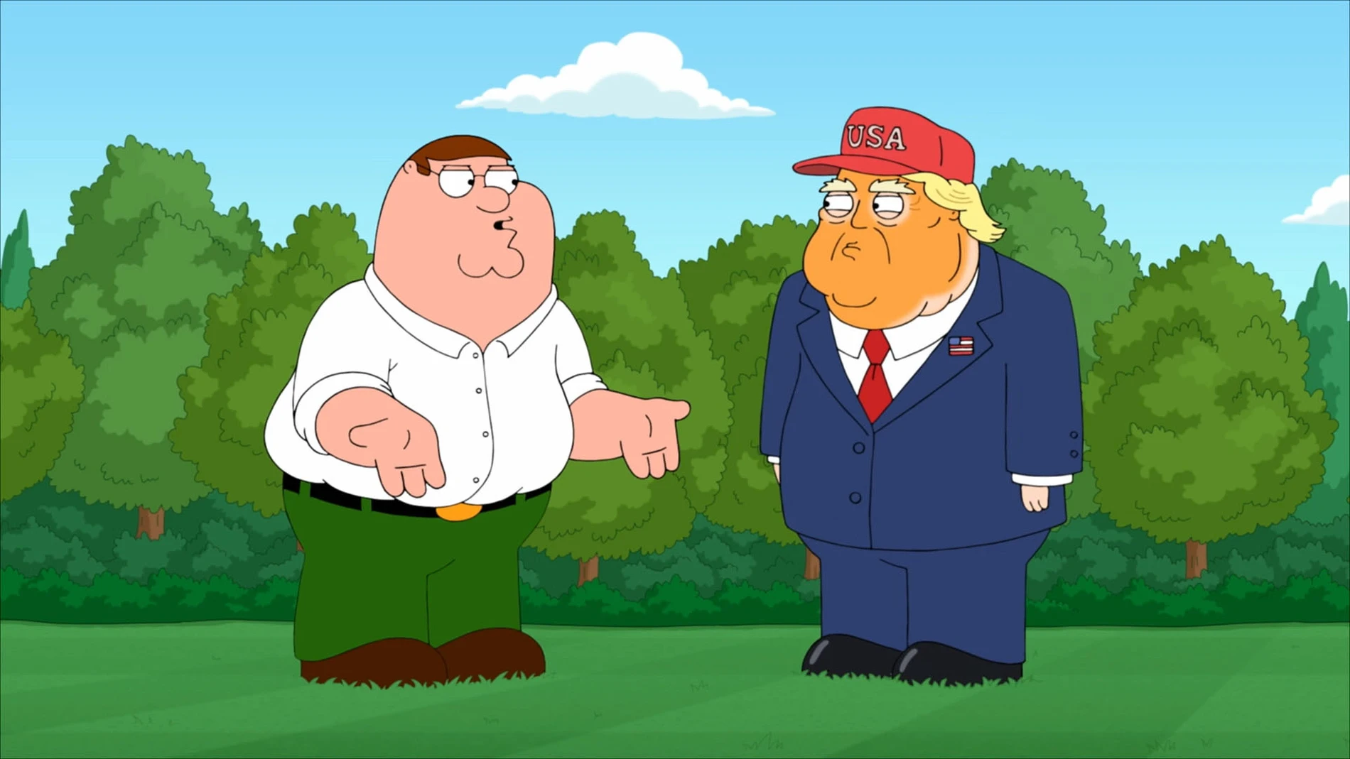 Peter Griffin y Donald Trump